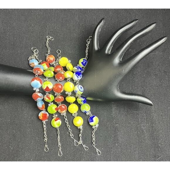 15 Murano Glass & Alpaca Silver Bracelets from Perú Multicolor Wholesale Lot - Picture 5 of 7